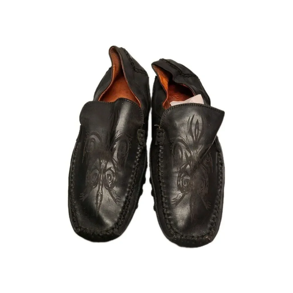 Robert Wayne Rays Men's Slip On Shoes Black Square Toe Sz 8